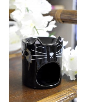 Brûle-parfum chat noir