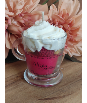 Bougie tasse gourmande Fraise
